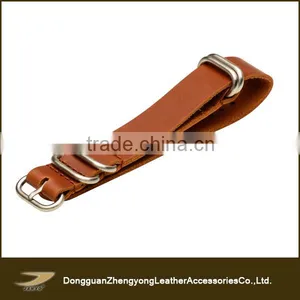 Europe Fashion Brown Calf Leather Zulu Changable Watch Strap thumbnail-1