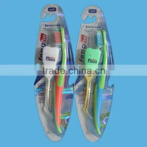 Nylon Bristle Tooth Brush With Dental Floss and Dental Floss Pick thumbnail-2