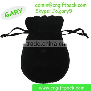 Black Custom Made Small Velvet Jewelry Pouch Bags thumbnail-5
