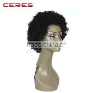 Natural Black With Baby Hair Kinky Curly 100 Human Hair African American Afro Kinky Human Hair Wigs thumbnail-5