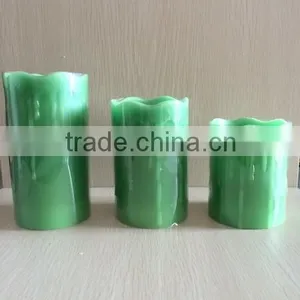 LED Candles 4" 5" 6" Melted Flameless Candles, 3-Pack, Colorful thumbnail-1