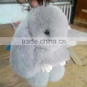 Myfur Luxury Natural Rabbit Fur Made China Rabbit Key Chain Wholesale thumbnail-2