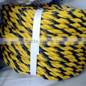 3 Strand Twisted Poly Ropes in Yellow and Black Color thumbnail-6