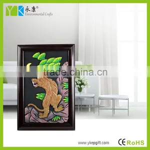 China Folk Art Hand Carved Brave Tiger Famous Animal Paintings for Living Room Decor thumbnail-3