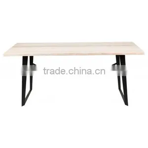 Modern Solid Wood Dining Table Design, Wood Rustic Dining Table thumbnail-5