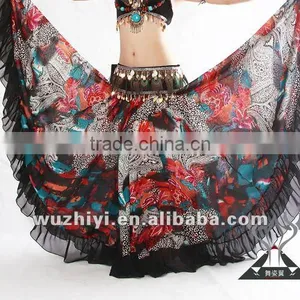 2014 Fashion Sexy Women Chiffon Peacock Color Plus Size Tribal Belly Dance Performance Skirts thumbnail-1