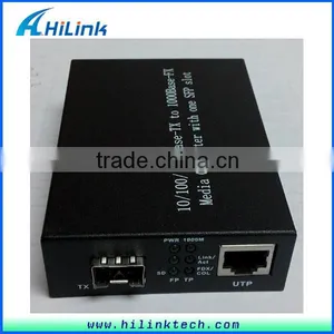 Hilink 10/100/1000M Base WDM SFP Port Fiber Optic to RJ45/UTP Ethernet Compatible Cisco SFP Module Media Converter thumbnail-1
