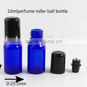 10ml Perfume Roller Ball Bottle Blue Glass Stainless Steel Bead Bottle thumbnail-1