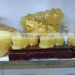 Chinese Crystal Bling Crafts ,yellow Jade Crystal Craft, Sycee Shape Crystal Craft thumbnail-1