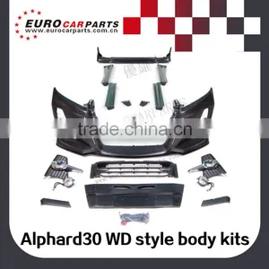AL30 W-style Body Kits Fit for TY MPV for Alphard30 to W-style FRP Material Full Set thumbnail-2