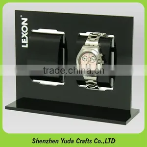 Vertical T Shaped Acrylic/MDF Watch Holoder Rack, Black Double Watch Display thumbnail-1