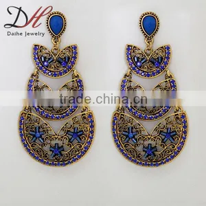 Women's Vintage Bronze Bohemian Boho Style Big Hollow Round Drop/Dangle Earrings thumbnail-1
