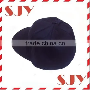 2 Sizes Navy Blue Fitted Flat Brim Baseball Hat thumbnail-4