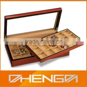 High Quality Customized Made-in-china Red Big Gift Cufflink Box With Tray (ZDS-SE067) thumbnail-3
