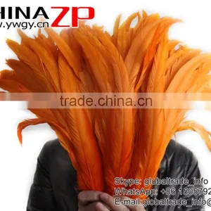 Gold Supplier ZPDECOR Wholesale 40-45cm Length Orange Chicken Fully Dyed Roosters Feathers thumbnail-2