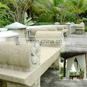 Round Handrest Sandstone Garden Bench thumbnail-1