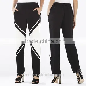 OEM Service Clothes Factroy Contrast Color Latest Trousers Design New Women Fashion Pants thumbnail-1