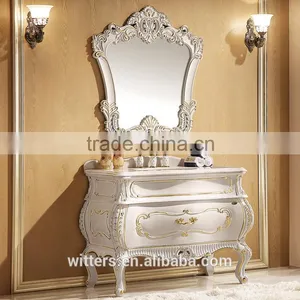 42" Royal Single Rubber Solid Wood Bathroom Vanity Cabinets in Ivory White WTS-820CO thumbnail-3