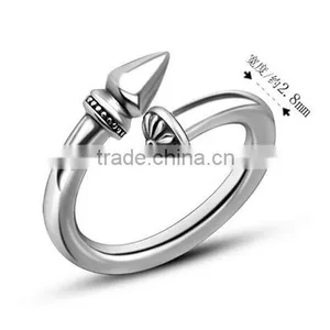 New 2016 Silver 316l Stainless Steel Antique Nail Ring thumbnail-2