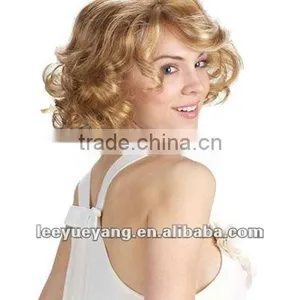Short Style Golden Blonde Curly Lace Wig thumbnail-1