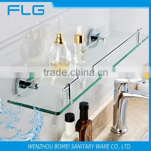 America Style ORB Plated Single Tier Bathroom Glass Shelf thumbnail-1