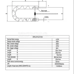Xenon Flash Tube-U Shape IPL Lampe 4.2W thumbnail-4