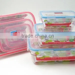 3pcs Transparent Rectangle Plastic Freezer Food Container thumbnail-2