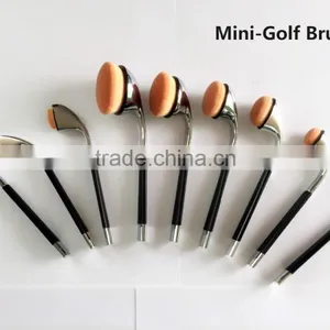 Hot Sales 9Pcs Golf Oval Makeup Brushes Mini Golf Brush Professional Cosmetic Brush thumbnail-4