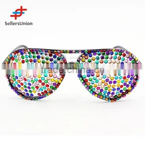 2017 Hottest Sale No.1 Yiwu Export Commission Agent Colorful Diamante Eye Glasses/party Glasses thumbnail-1