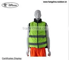 Mens Polar Fleece Yellow Reflective Work Safety Vest thumbnail-1