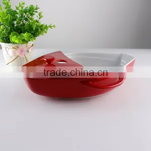 China Factory Suppliers Ceramic Cookware Boat Shape Casserole thumbnail-1