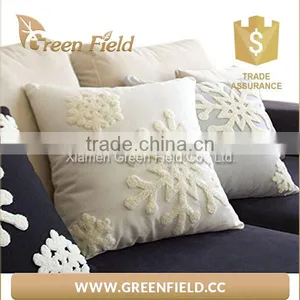 Christmas Gift Snowflake Patern Felt Throw Pillow Grey thumbnail-1