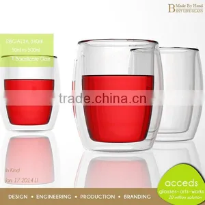 Hand Made Double Wall Pyrex Fine Glassware thumbnail-3