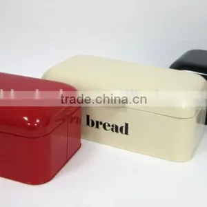 Rectangular Cream Food Kitchen Storage Enamel Bread Bin Box thumbnail-5
