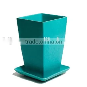 Glossy OEM Available Ornamental Bamboo Fiber Flowerpot thumbnail-1