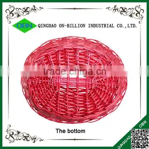 Hand Woven Red Wicker Gift Basket for Christmas thumbnail-5