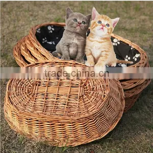 Wholesale Cheap Indoor Wicker Rattan Pet Cat House thumbnail-1