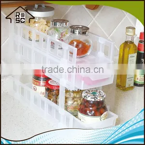 NBRSC Portable Cheap Storage Shelves Spice Rack Organizer Kitchen Plastic Storage Rack With Drawer for Sale thumbnail-2