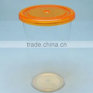 Transparent Plastic Mug With Lid and Straw thumbnail-2