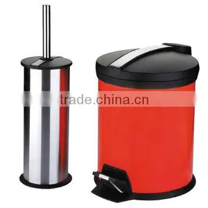 Bathroom Trash Bin and Toilet Brush Holder Set thumbnail-1