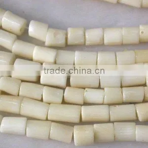 Graceful 16inch 4*7mm White Cannular Coral Loose Beads thumbnail-1