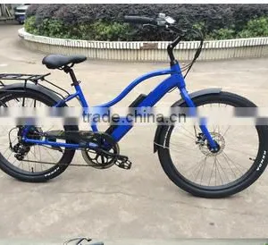26 Inch Brushless Hub Electric Bicycle Lithium Battery Powered Electric Beach Cruiser Bike for Lady thumbnail-1