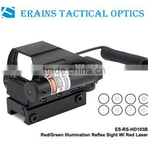 Erains TAC Optics Tactical Reflex Sight With 4 Variable Red Dot Reticles Scope With Red Laser Sight Attached thumbnail-1