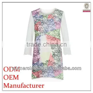 2015 High Quality European Retro Style Loose Fit Longsleeved Printed Girl Party Wear Western Dress thumbnail-1