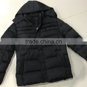 Apparel Stock Men Black Padded Jacket With Hoody in Winter thumbnail-1