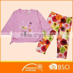 Pretty Girl Nice Cotton Long Sleeve Match AOP Pant Clothing Set thumbnail-1