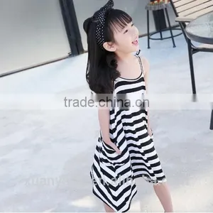 High Quanlity Mummy and Daughter Stripe Clothes Girls Frocks Designs Wholesale New Model Western Style Dress thumbnail-5