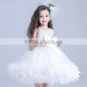 White Flower Girls Dress With Rhinestone Angel Dresses thumbnail-1