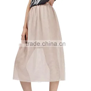 2017 OEM Spring Semi Persperctive Tulle Nude Prom Ladies Skirt thumbnail-3
