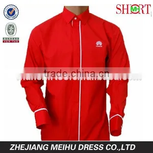 2016 Custom Huawei Logo Men Red Color Uniform , Men Work Shirt thumbnail-1